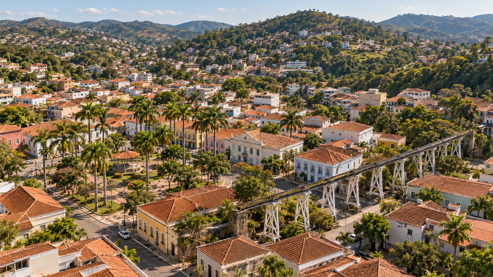 Panorama gerado inspirado no centro de Nova Lima e no Bicame
